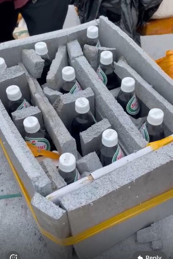 Fragile bottles carefully packed in foam casing for safe transport
